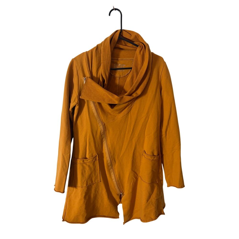 Neon Buddha Asymmetrical Zip Cardigan Jacket L Cowl Neck Cotton Lagenlook Artsy